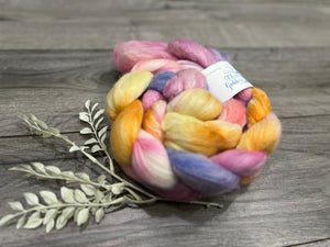 Polwarth/Camel/Mulberry Silk - Sunbursts and Marble Halls